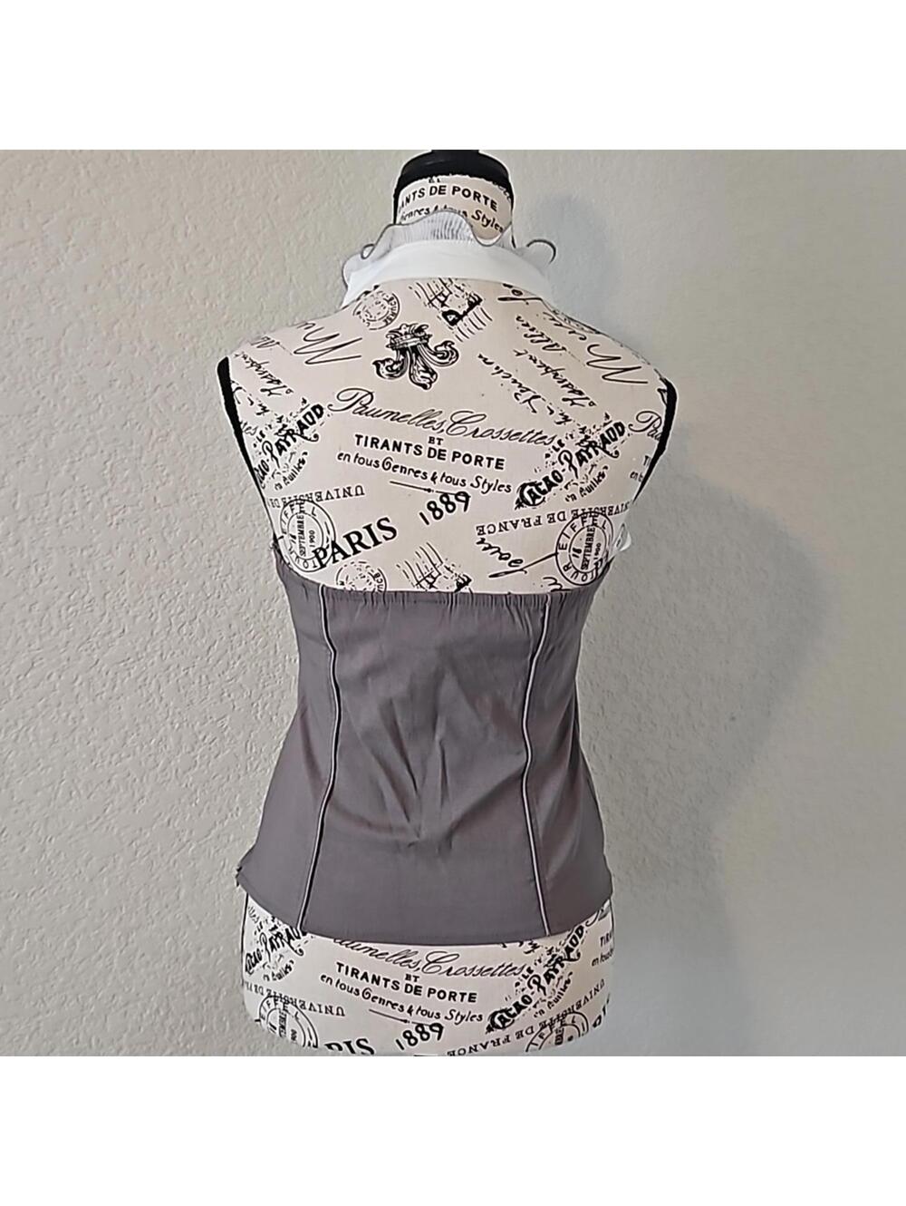 Vintage Style Corset Halter Top with Ruffle Detail - Picture 3 of 7
